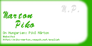 marton piko business card