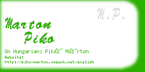 marton piko business card